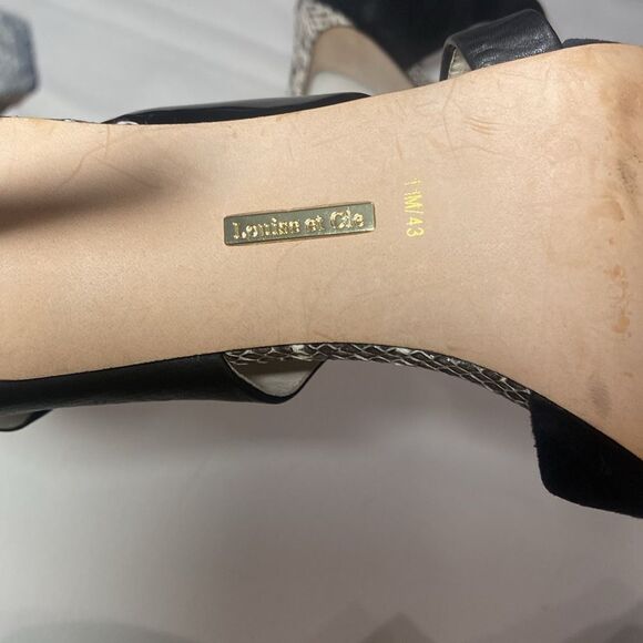 Louise et Cie Lo-Jerry Pointy Toe Slingback Pump Black with snake print Size 11 - Picture 4 of 12